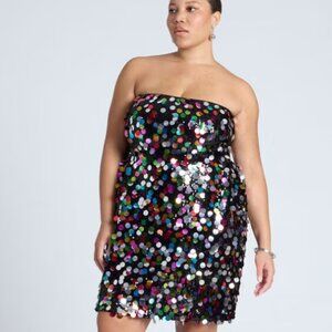 Confetti Sequin Flare Skirt Mini Dress